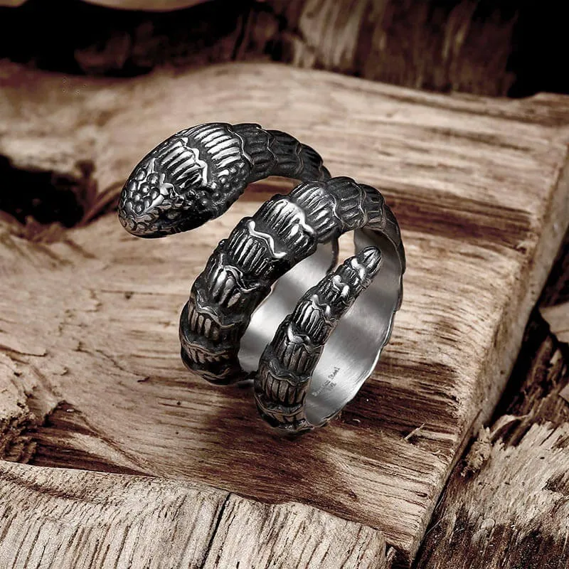 Punk Winding Snake Stainless Steel Animal Ring sold by GTHIC product image thumbnail 3