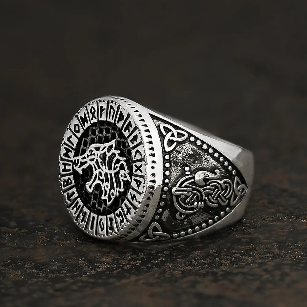 Fenrir Wolf Amulet Signet Viking Ring sold by GTHIC product image thumbnail 3
