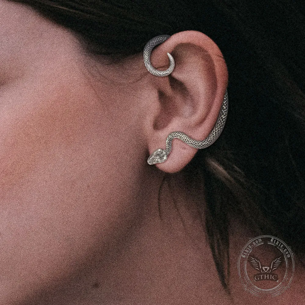 Gothic Snake Stainless Steel Stud Earrings sold by GTHIC product image thumbnail 2