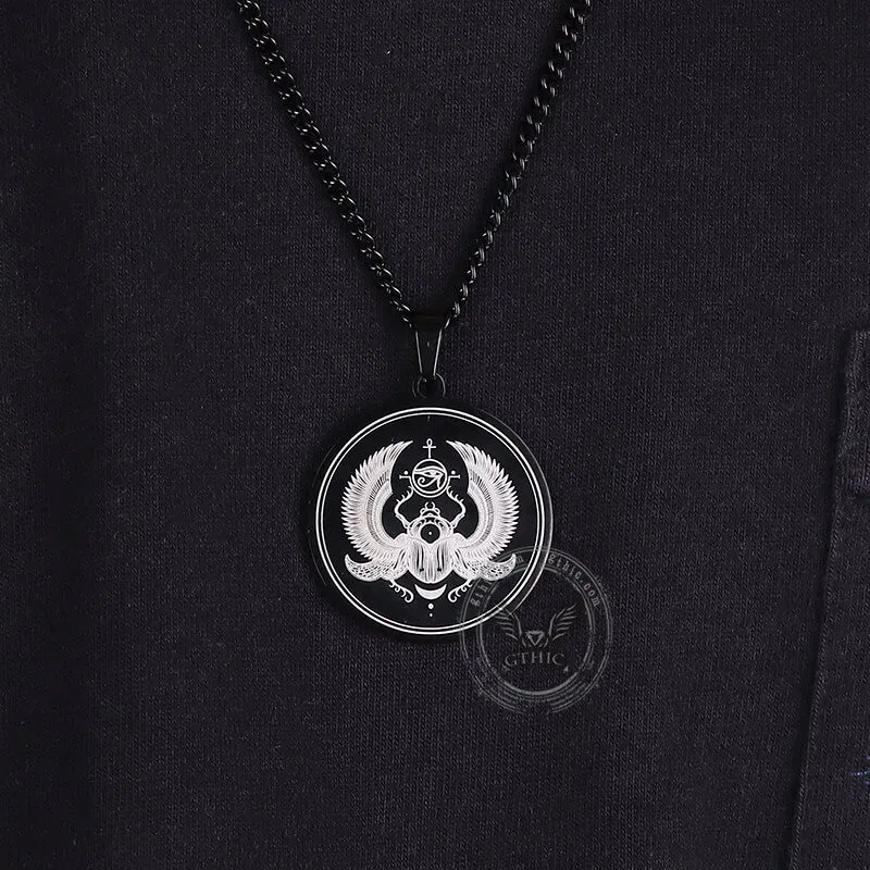 Egyptian Scarab Eye of Horus Stainless Steel Necklace sold by GTHIC product image thumbnail 2