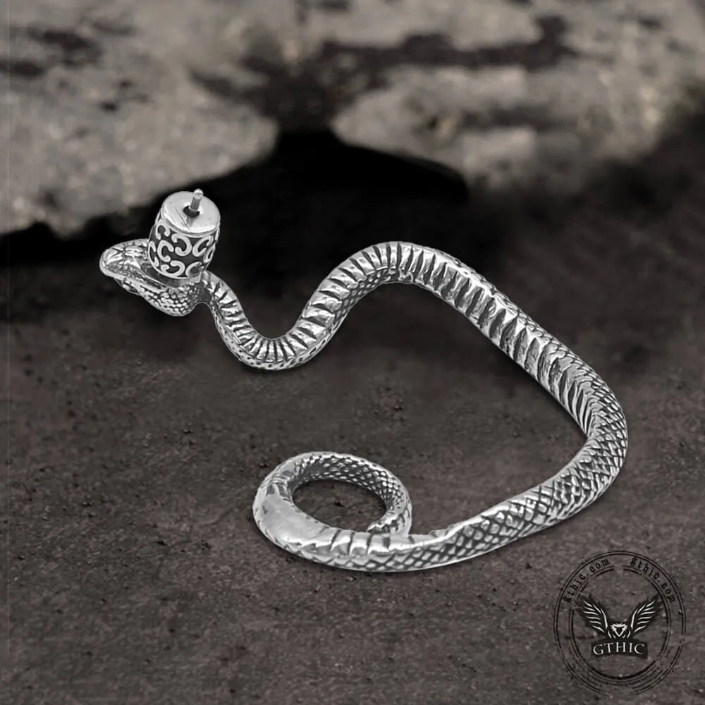 Gothic Snake Stainless Steel Stud Earrings sold by GTHIC product image thumbnail 5