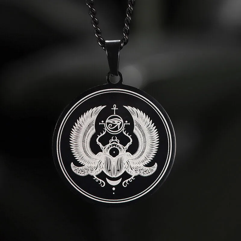 Egyptian Scarab Eye of Horus Stainless Steel Necklace sold by GTHIC product image thumbnail 4