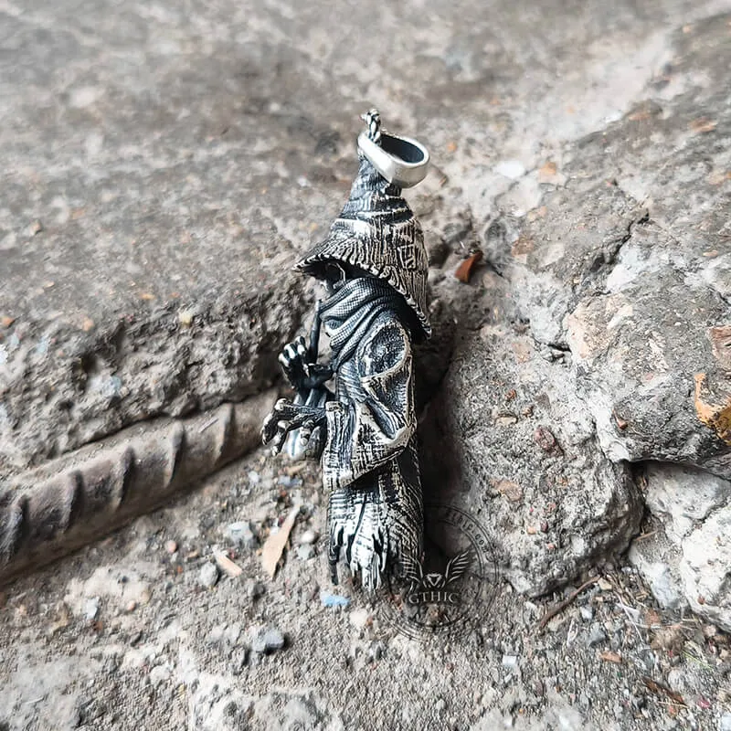 Wicked Wizard Sterling Silver Skull Pendant sold by GTHIC product image thumbnail 5