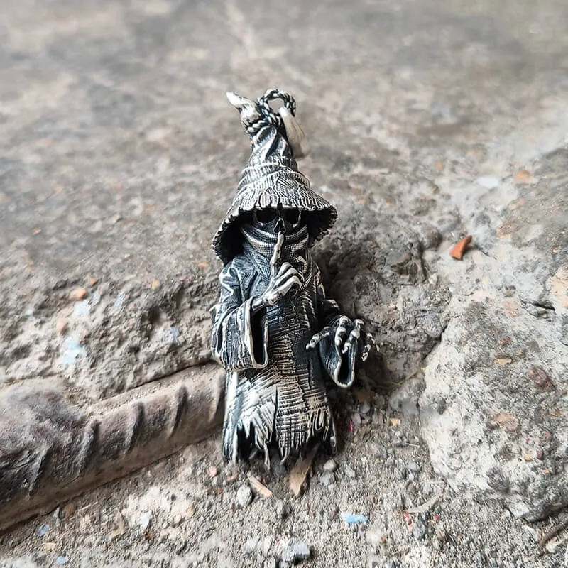 Wicked Wizard Sterling Silver Skull Pendant sold by GTHIC product image thumbnail 2