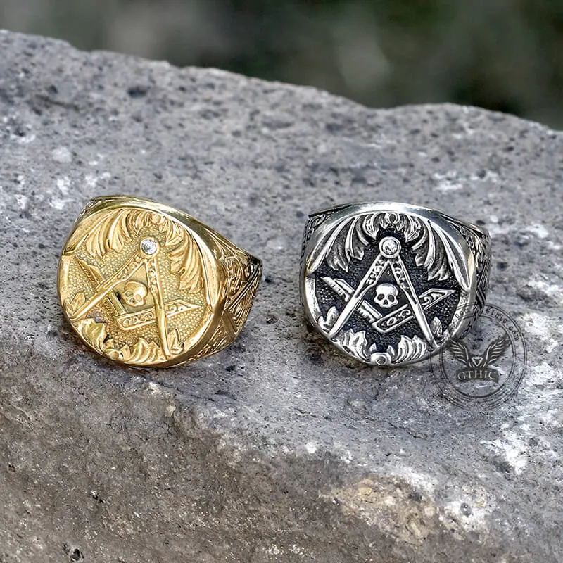 AG Skull Stainless Steel Mason Ring sold by GTHIC