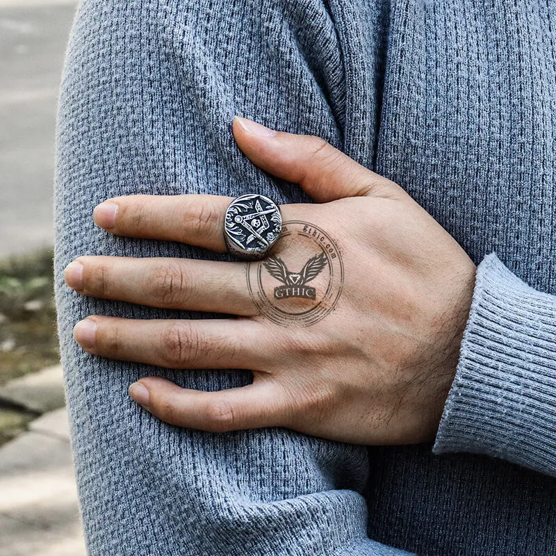AG Skull Stainless Steel Mason Ring sold by GTHIC product image thumbnail 2