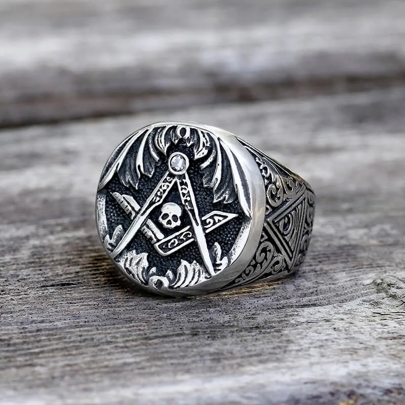 AG Skull Stainless Steel Mason Ring sold by GTHIC product image thumbnail 3