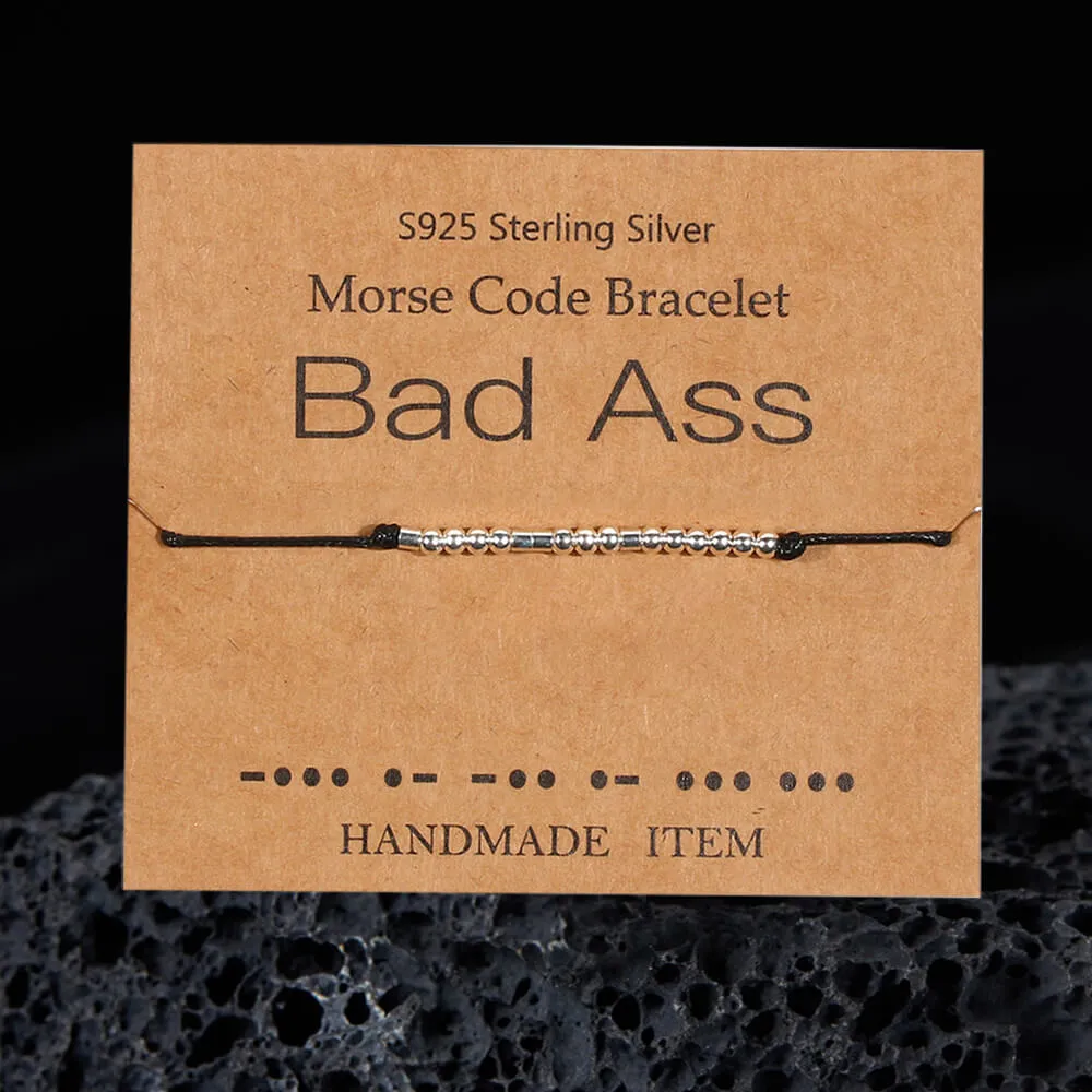 Bad Ass Morse Code Sterling Silver Bracelet sold by GTHIC product image thumbnail 3