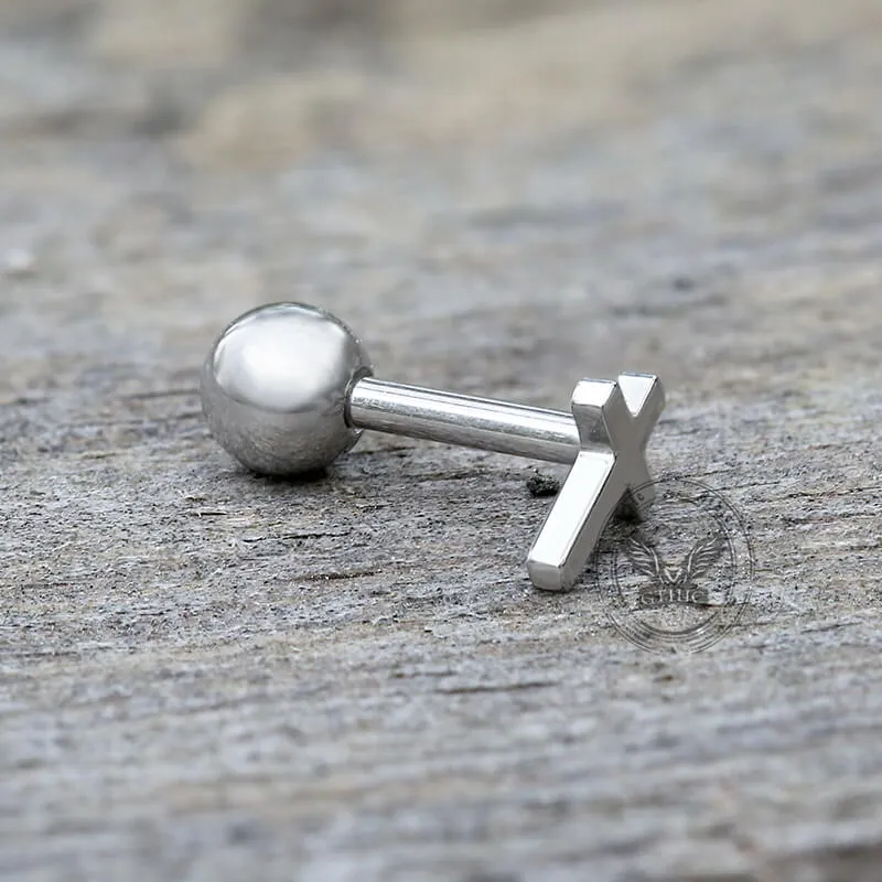 Simple Cross Stainless Steel Screw Back Earrings sold by GTHIC product image thumbnail 4