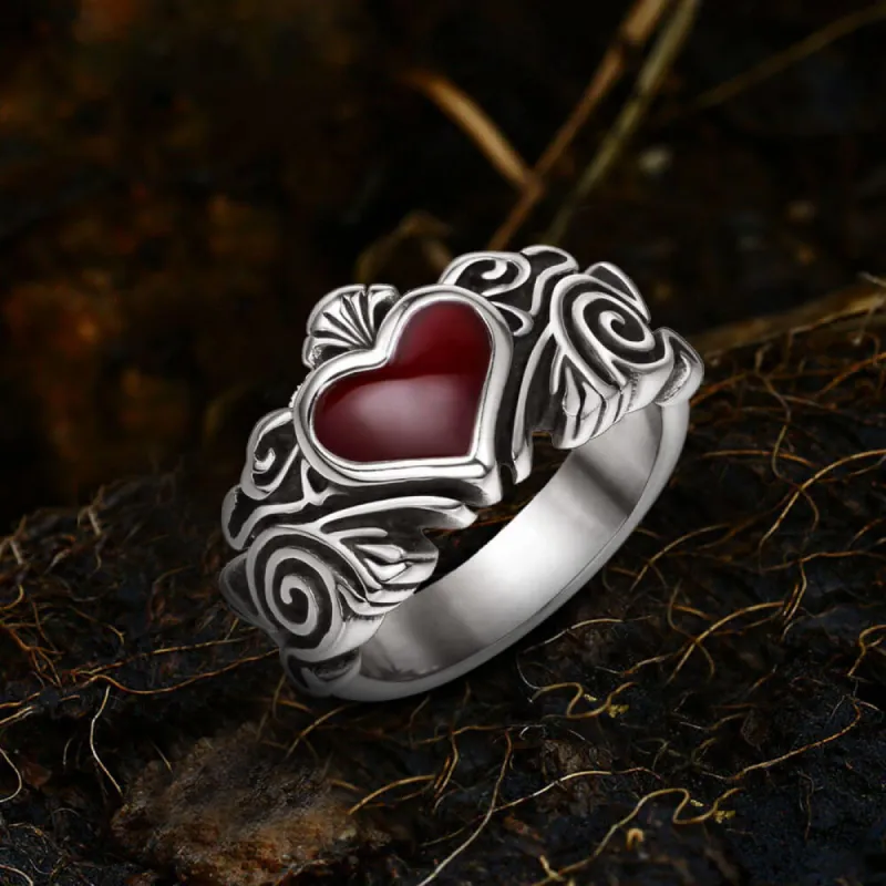 Vintage Heart Stainless Steel Ring sold by GTHIC