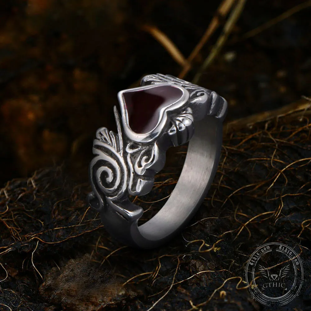 Vintage Heart Stainless Steel Ring sold by GTHIC product image thumbnail 5