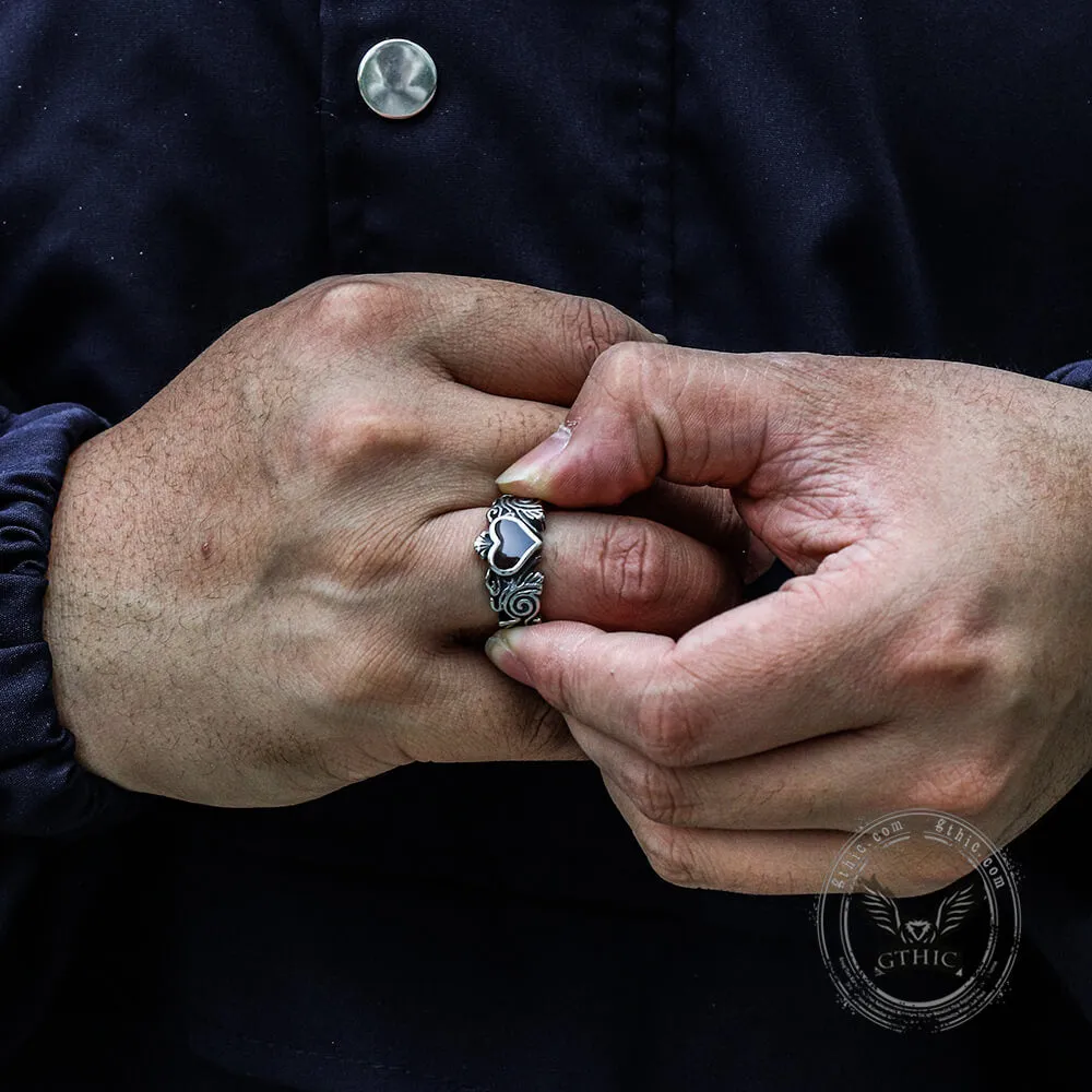 Vintage Heart Stainless Steel Ring sold by GTHIC product image thumbnail 3