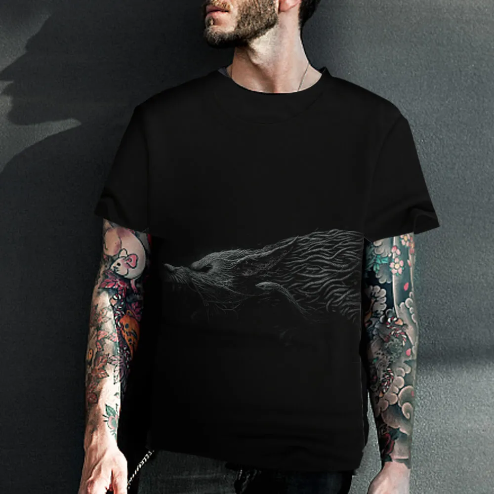 Wolf Demon Rattan Cotton T-shirt sold by GTHIC product image thumbnail 2