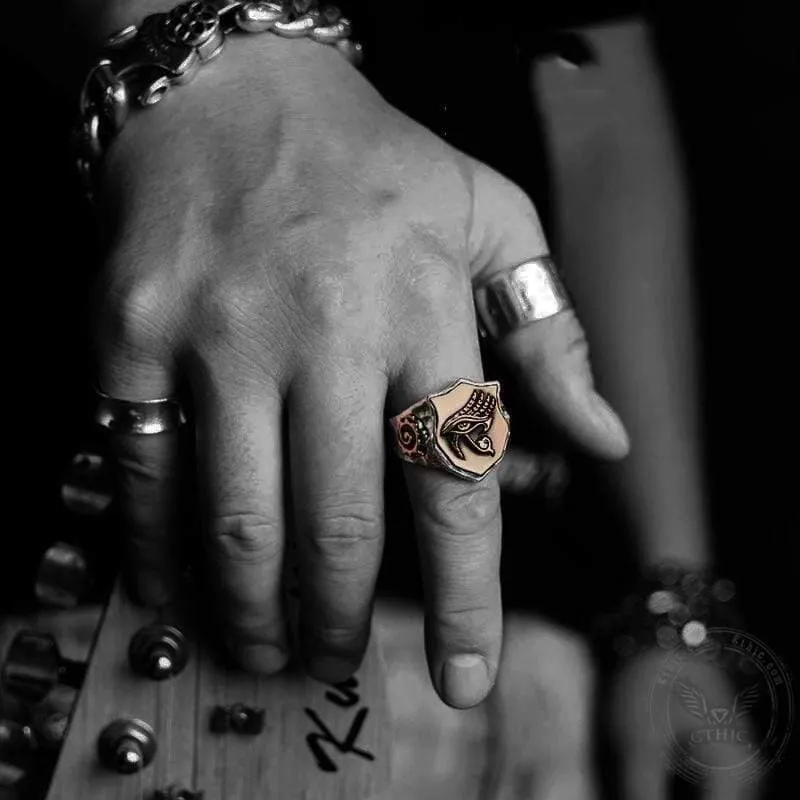 Horus Eyes Sterling Silver Egypt Mythology Ring sold by GTHIC product image thumbnail 2