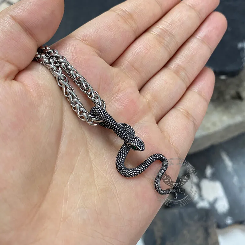 Green Eye Snake Stainless Steel Pendant sold by GTHIC product image thumbnail 5