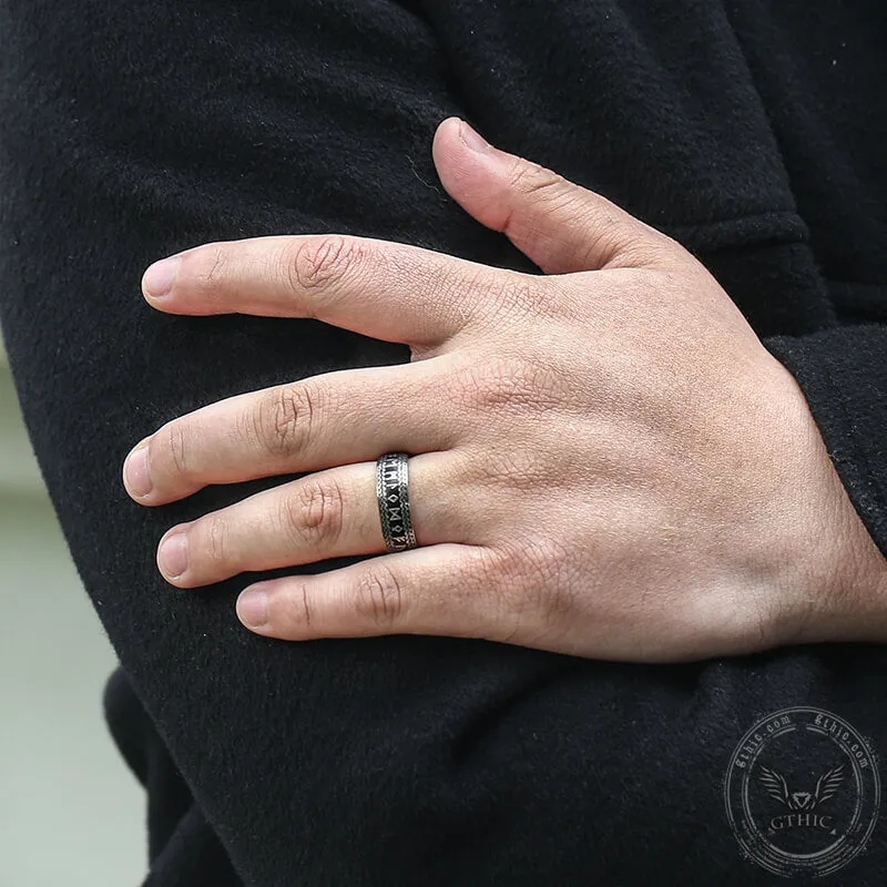 Runes Braided Pattern Stainless Steel Viking Ring sold by GTHIC product image thumbnail 2