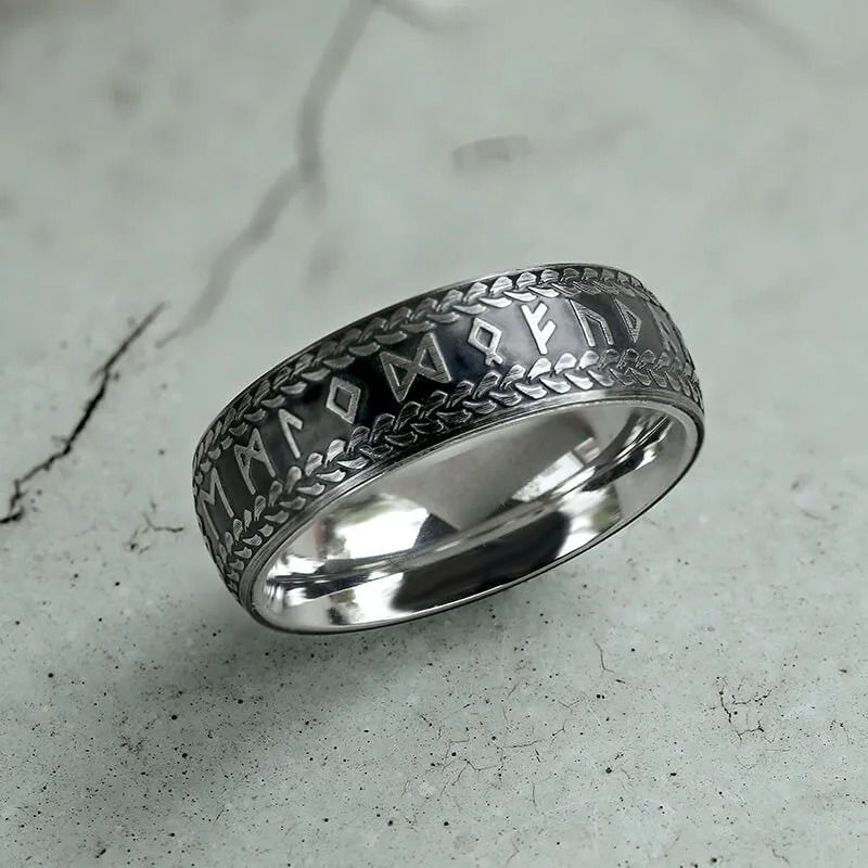 Runes Braided Pattern Stainless Steel Viking Ring sold by GTHIC product image thumbnail 5