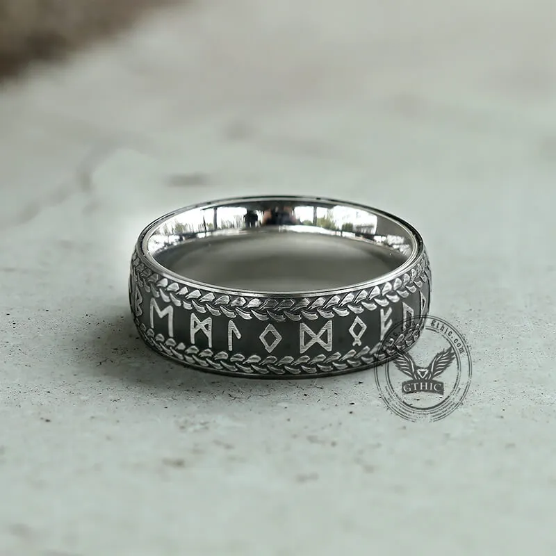 Runes Braided Pattern Stainless Steel Viking Ring sold by GTHIC product image thumbnail 3