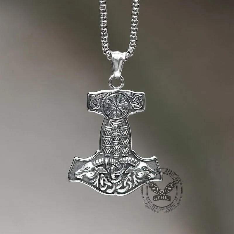 Goat Head Thor's Hammer Stainless Steel Viking Pendant sold by GTHIC product image thumbnail 5