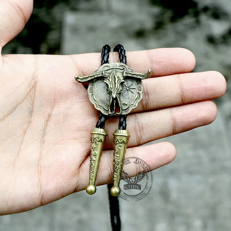 West Bull Skull Alloy Braided Bolo Tie sold by GTHIC product image thumbnail 3