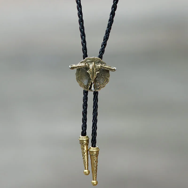 West Bull Skull Alloy Braided Bolo Tie sold by GTHIC product image thumbnail 5