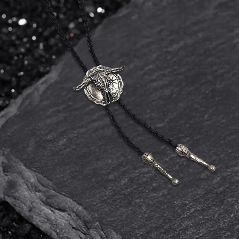 West Bull Skull Alloy Braided Bolo Tie sold by GTHIC product image thumbnail 4