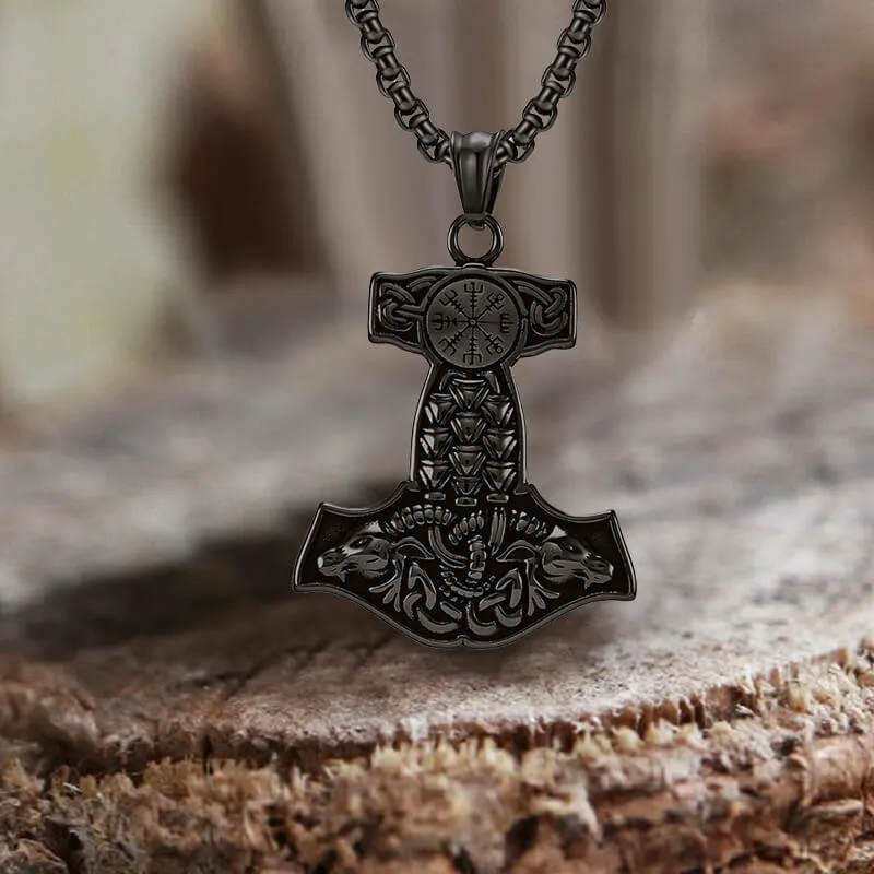 Goat Head Thor's Hammer Stainless Steel Viking Pendant sold by GTHIC product image thumbnail 3