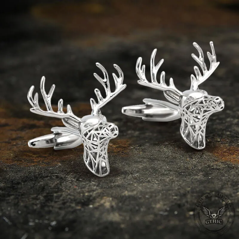 Christmas Reindeer Bullet Back Brass Cufflinks sold by GTHIC product image thumbnail 3