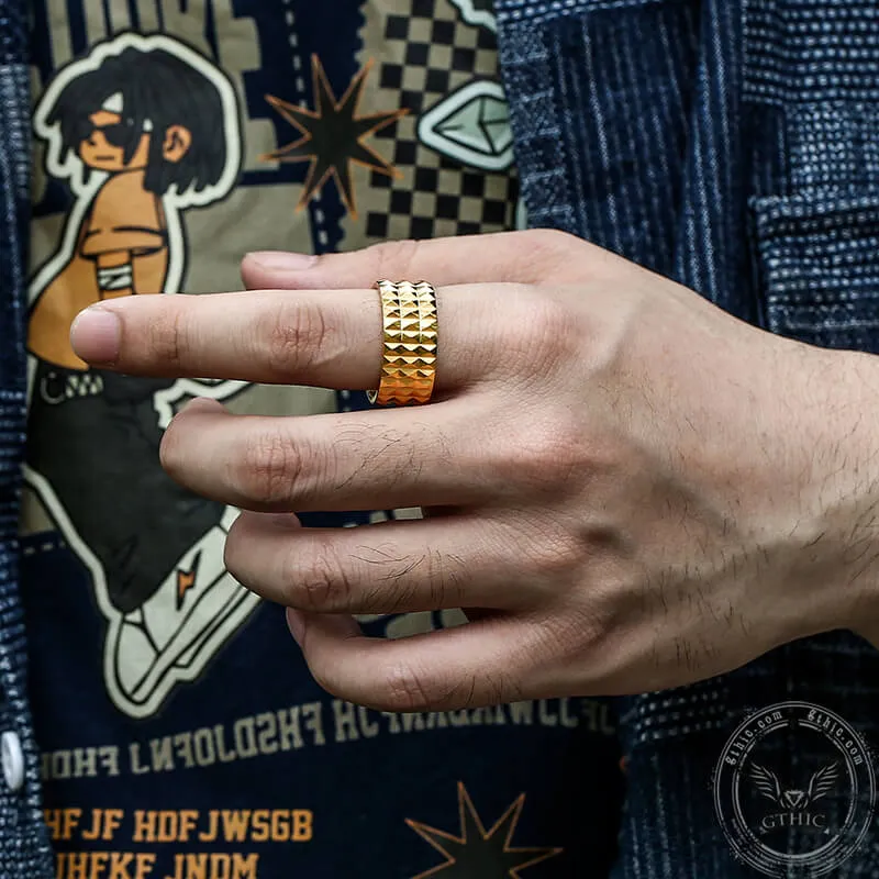 Simple Rhombus Pattern Stainless Steel Band Ring sold by GTHIC product image thumbnail 2