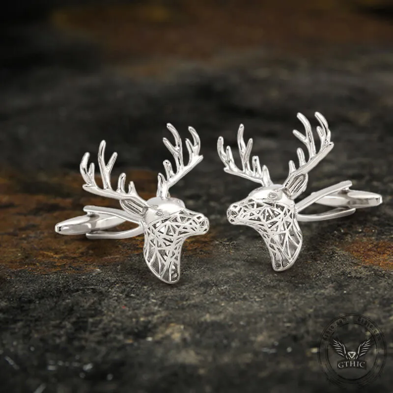 Christmas Reindeer Bullet Back Brass Cufflinks sold by GTHIC