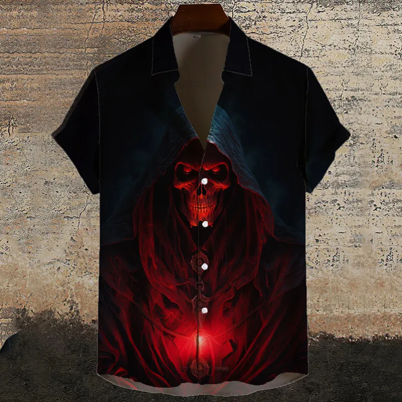 Gothic Death Skull Short Sleeve Shirt sold by GTHIC