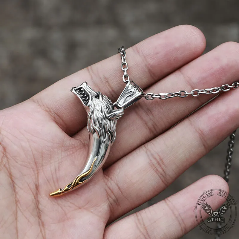 Wolf Tooth Stainless Steel Amulet Pendant sold by GTHIC product image thumbnail 2