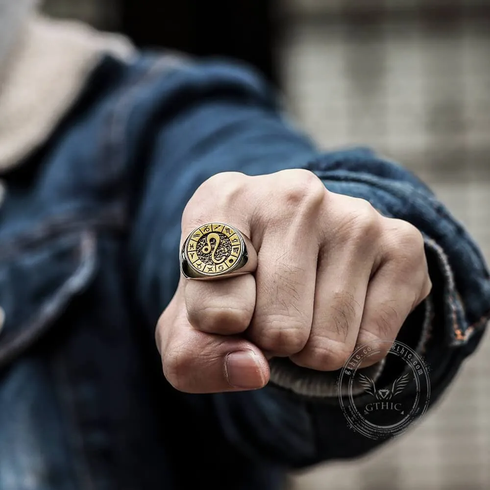 12 Constellation Zodiac Signs Stainless Steel Ring sold by GTHIC product image thumbnail 2