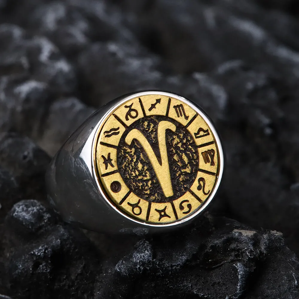 12 Constellation Zodiac Signs Stainless Steel Ring sold by GTHIC product image thumbnail 5