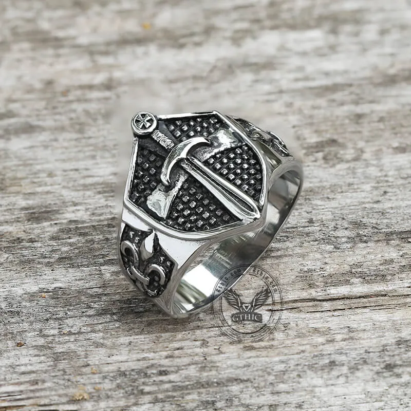 Cross Shield Fleury Stainless Steel Ring sold by GTHIC product image thumbnail 5