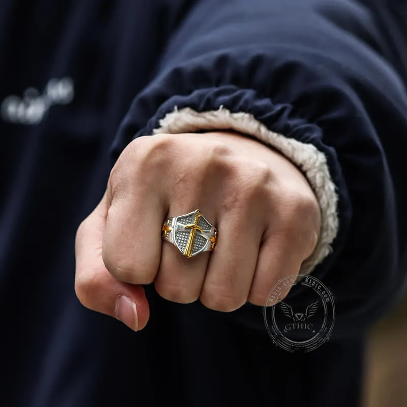 Cross Shield Fleury Stainless Steel Ring sold by GTHIC product image thumbnail 3