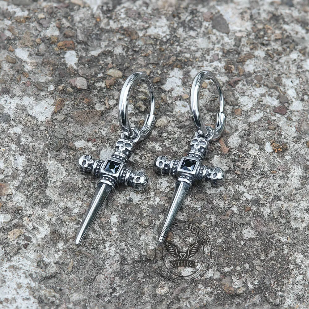 Sword Stainless Steel Skull Earring sold by GTHIC product image thumbnail 5