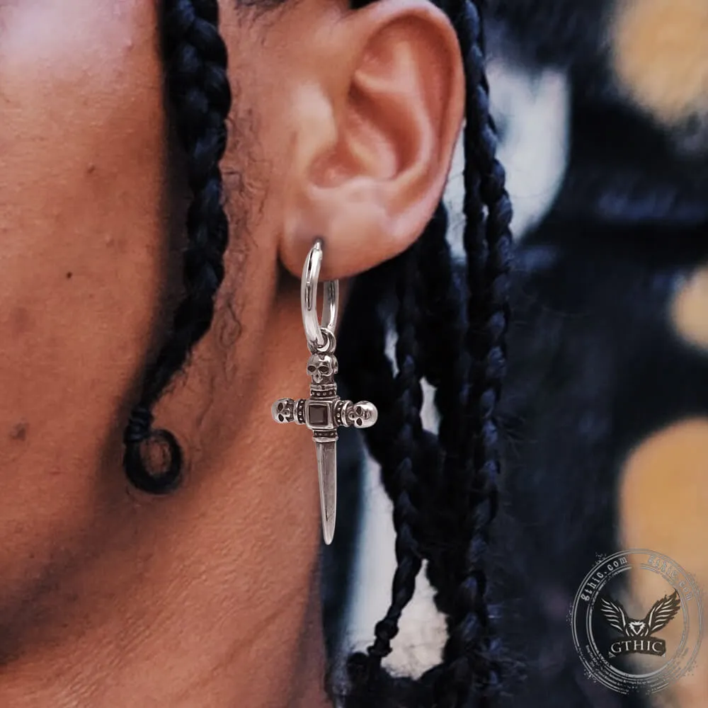 Sword Stainless Steel Skull Earring sold by GTHIC product image thumbnail 3