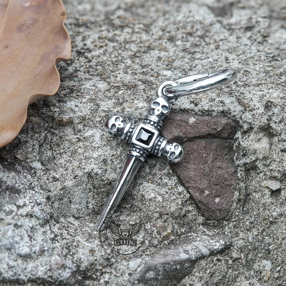 Sword Stainless Steel Skull Earring sold by GTHIC product image thumbnail 4