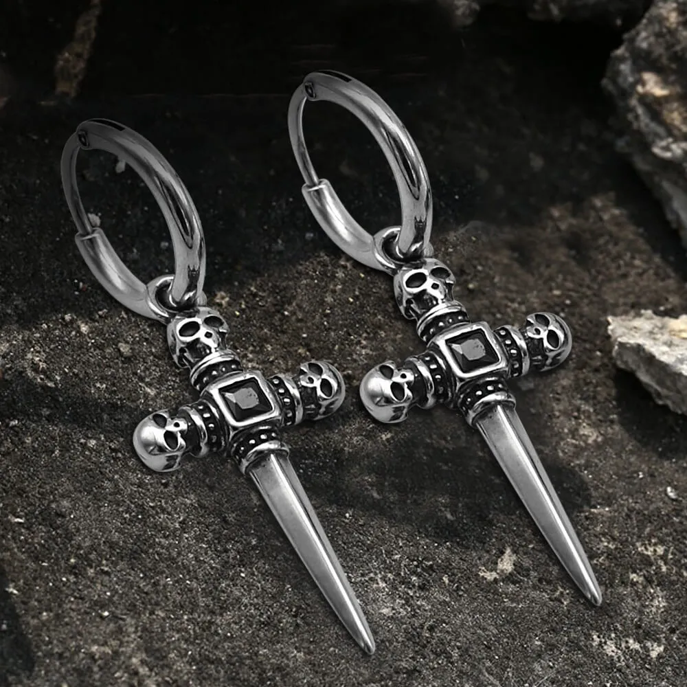 Sword Stainless Steel Skull Earring sold by GTHIC