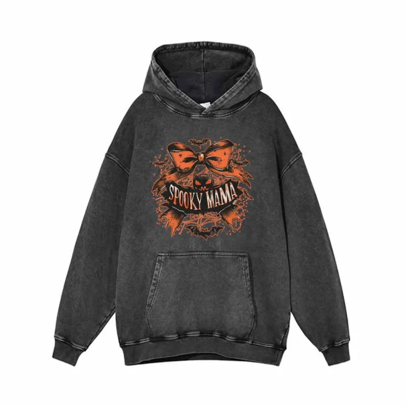 Spooky Mama Halloween Vintage Washed Hoodie Sweatshirt sold by GTHIC