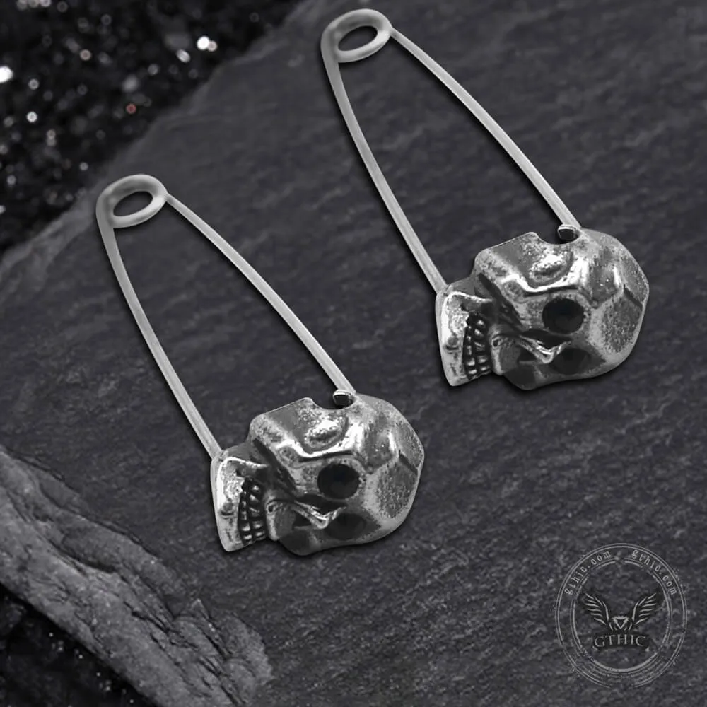 Grotesque Pin Stainless Steel Skull Earrings sold by GTHIC product image thumbnail 4