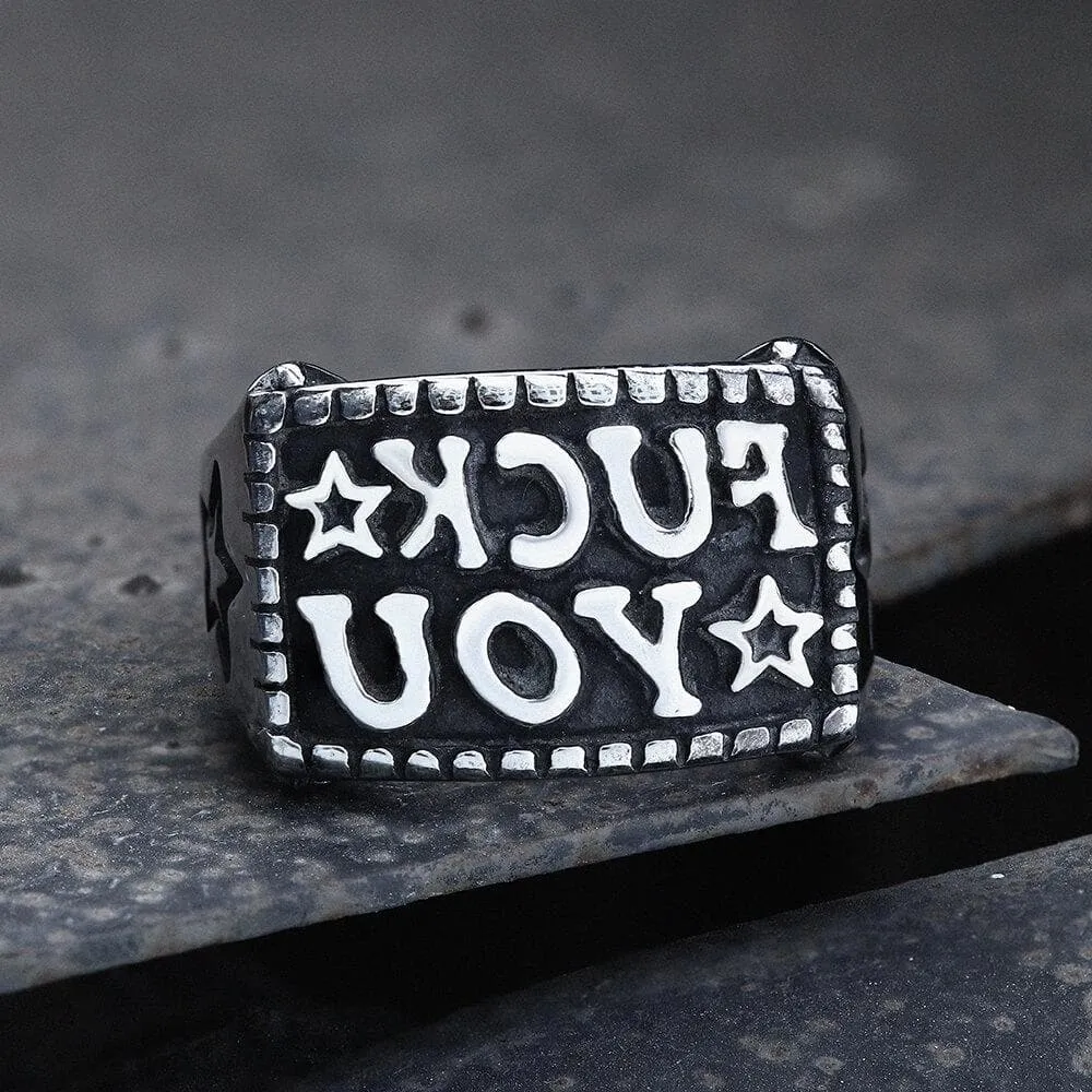 Fuck You Stainless Steel Ring sold by GTHIC
