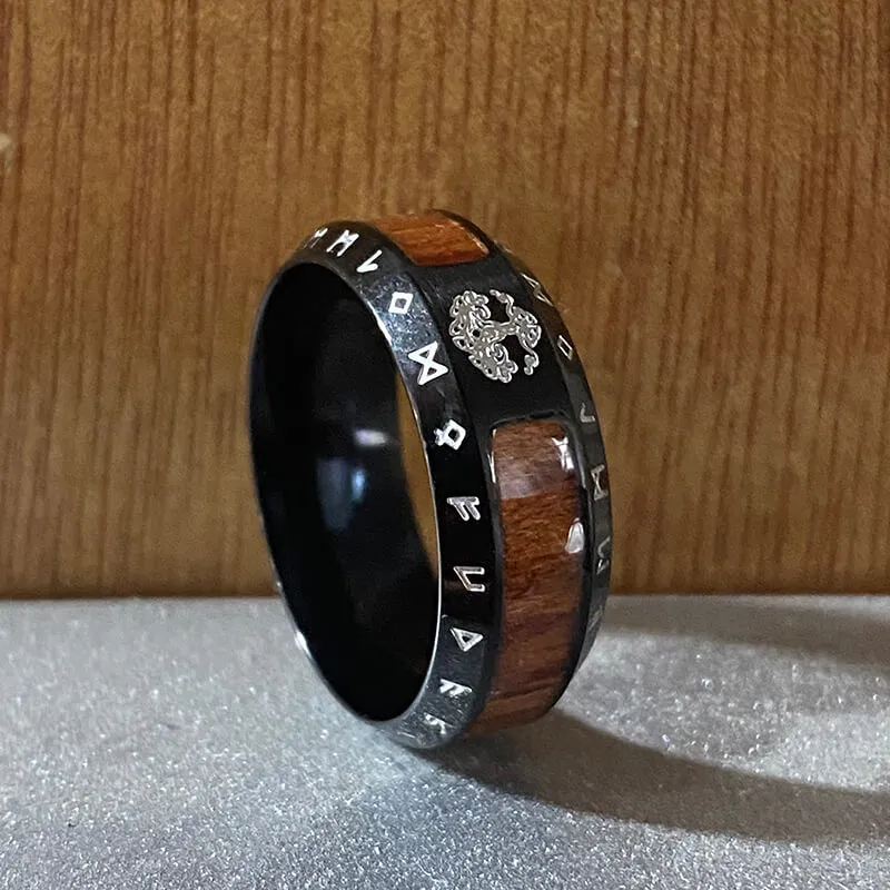 Viking Tree Of Life Stainless Steel Wood Ring sold by GTHIC product image thumbnail 4