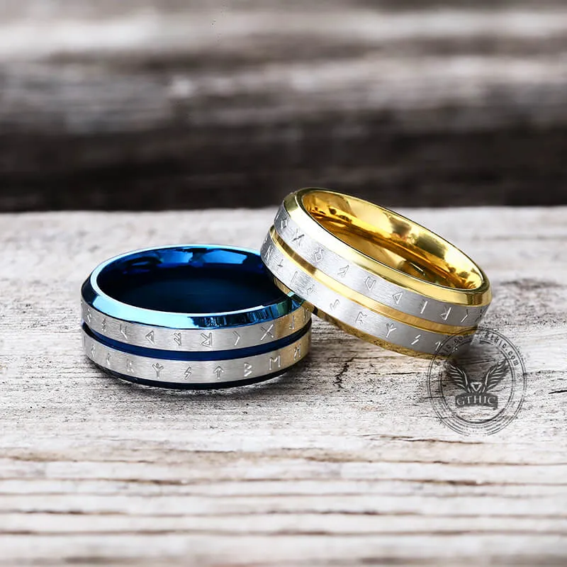 Norse Runes Stainless Steel Viking Ring sold by GTHIC product image thumbnail 2