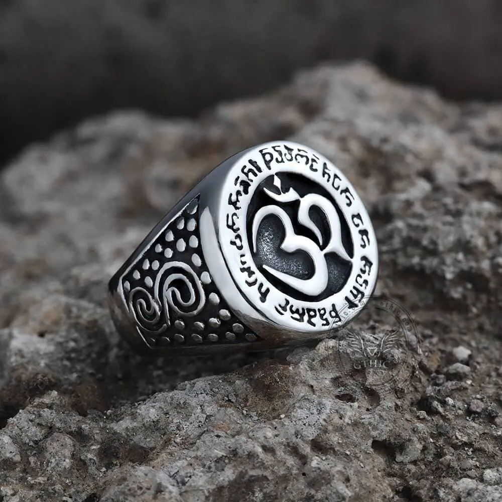 Om Aum Yoga Stainless Steel Ring sold by GTHIC product image thumbnail 4