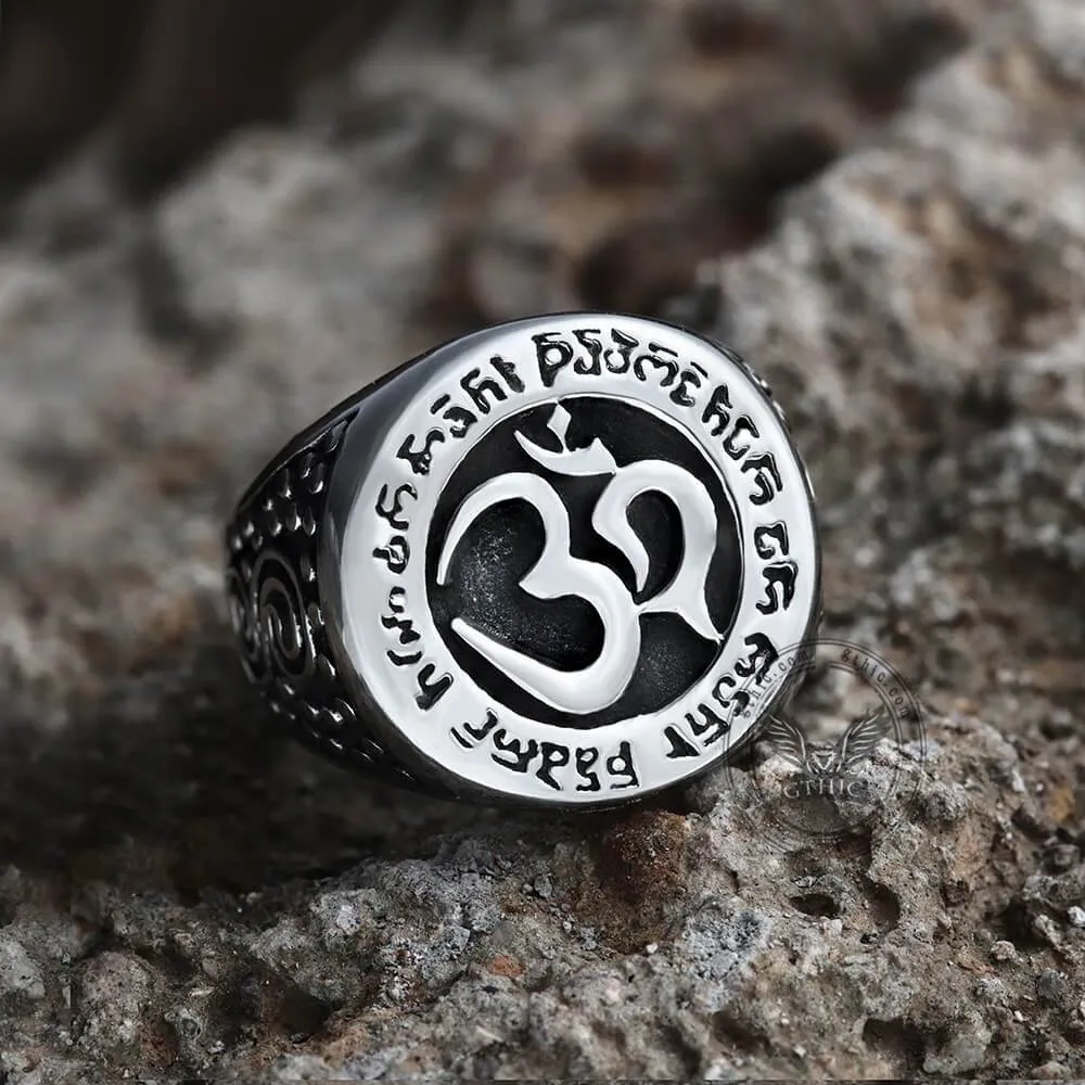 Om Aum Yoga Stainless Steel Ring sold by GTHIC product image thumbnail 3
