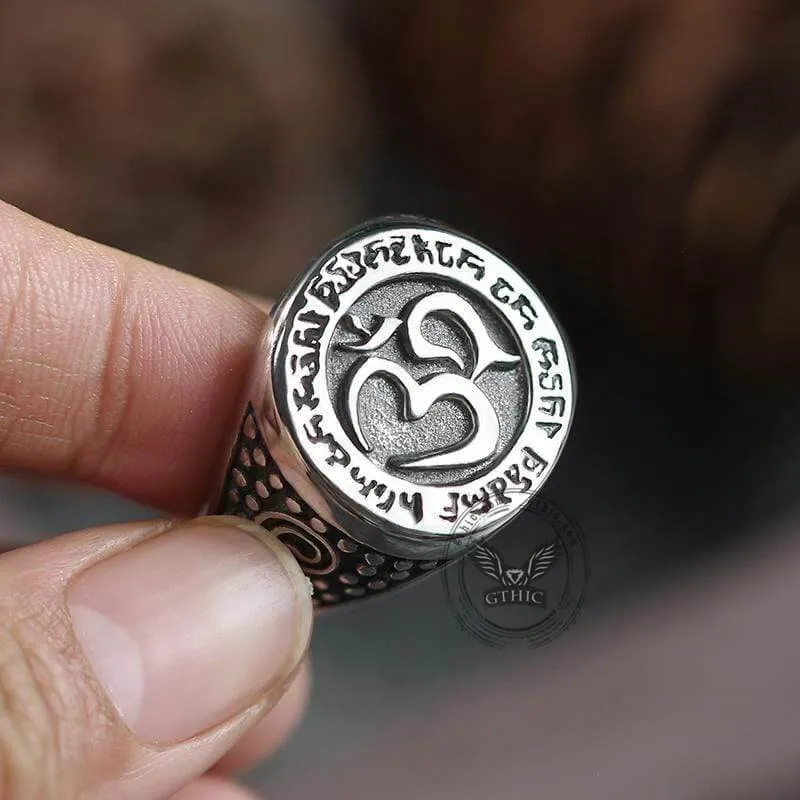 Om Aum Yoga Stainless Steel Ring sold by GTHIC product image thumbnail 2
