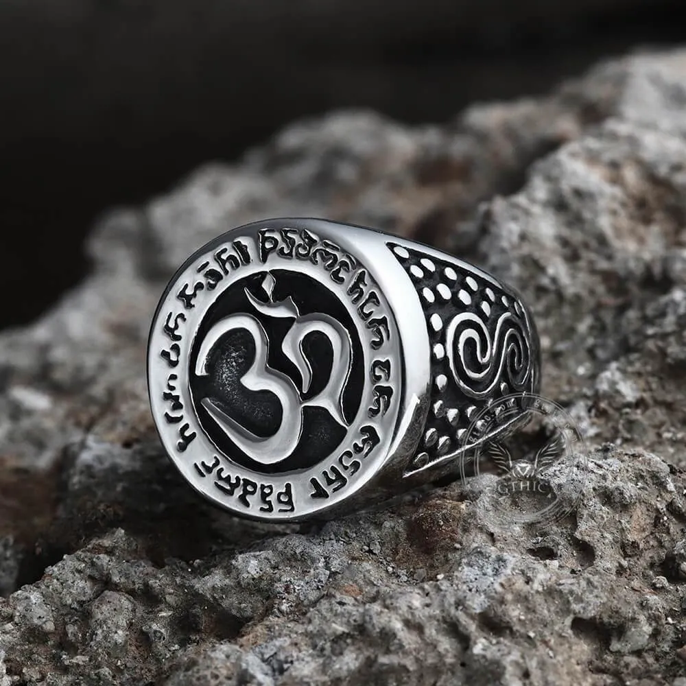 Om Aum Yoga Stainless Steel Ring sold by GTHIC