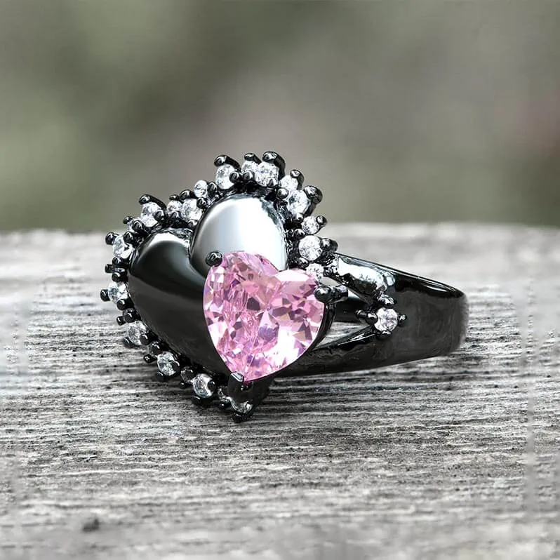 Double Hearts Alloy Open Ring sold by GTHIC product image thumbnail 5
